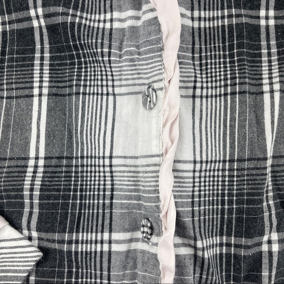 Victorias Secret Sleep Shirt Womens Small Gray Plaid Button Up - Picture 5 of 8